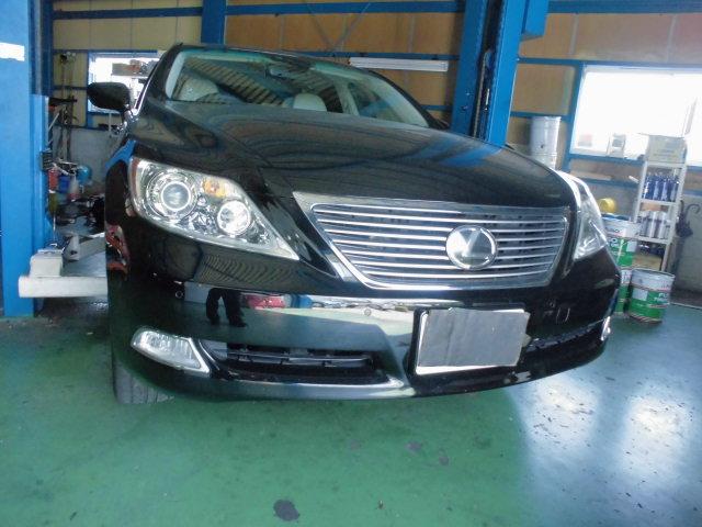 レクサス　LS460 エアサス交換　愛知県　小牧市　車の修理はワイエスオートサービス