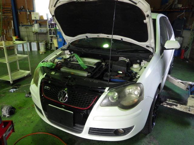 VW ポロ　ＧＴ　9N　エンスト　オルタネーター　バッテリー警告　愛知県　小牧市　外車の修理はワイエスオートサービス