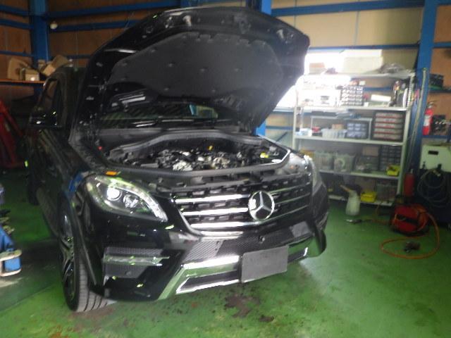 ベンツ　ML350　W166　エンジンチェックランプ　警告灯　愛知県　小牧市　輸入車の修理はワイエスオートサービス