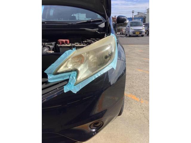 日産　ノート　ヘッドライトが黄ばんでいるから磨いて欲しいと依頼　ヘッドライトコーティング　津島市　愛西市　稲沢市　あま市