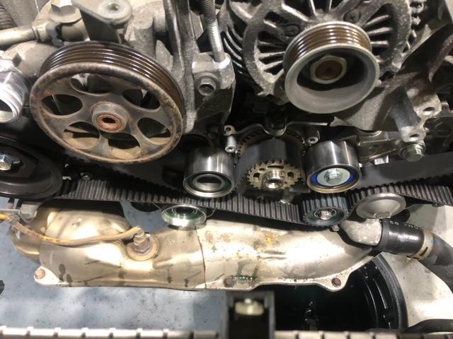 レガシィツーリングワゴン　タイベル＆ウォーターポンプ交換　スバル・マツダ専門店　カーストック春日井・小牧店