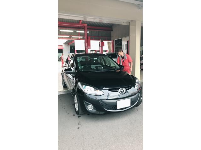 マツダ　デミオ　車検　【香川県　観音寺市・三豊市で車検・整備・修理・鈑金・塗装・パーツ取付なら㈱クロカワ　格安車検のコバックの山本店へ！！】