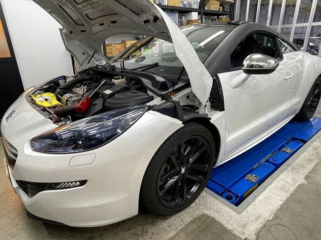 プジョー RCZ 車検 クーラント交換 冷却水交換 法定点検 認証工場 プラグ交換 チェックランプ点灯　名古屋市　緑区　天白区　昭和区　名東区　中川区　港区　三重　岐阜　豊橋　豊川　岡崎　刈谷　知多