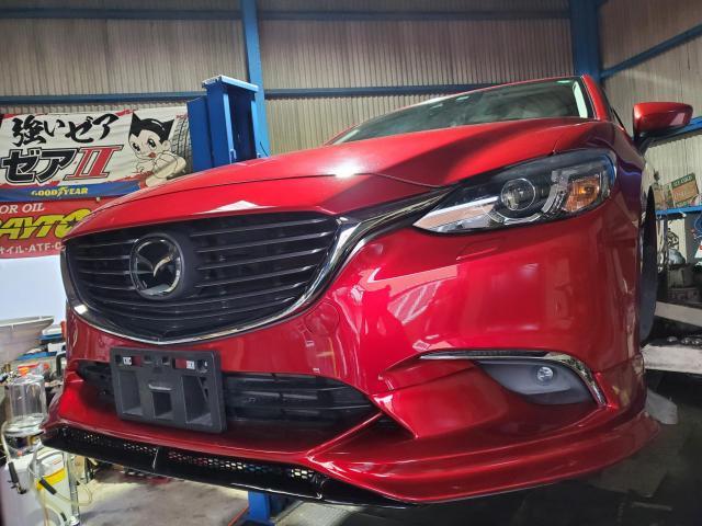 マツダ　アテンザセダン　エアロパーツ取付