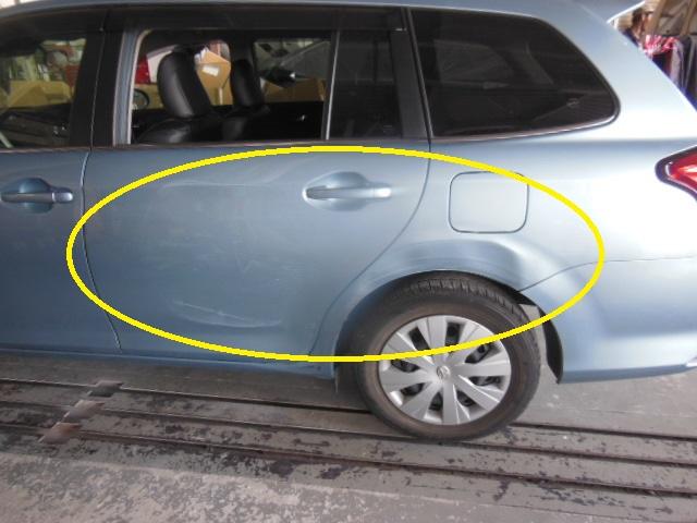 カロ―ラフィールダー/左側面　鈑金塗装　豊川在住のお客様