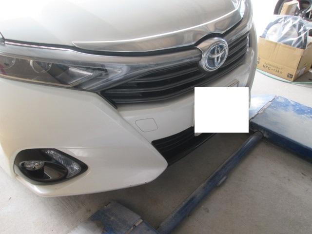 岡崎　豊田　安城　近く　トヨタ　ＳＡＩ　フロントバンパー修理　ヘコミ　キズ　鈑金　塗装　パーツ持込取付