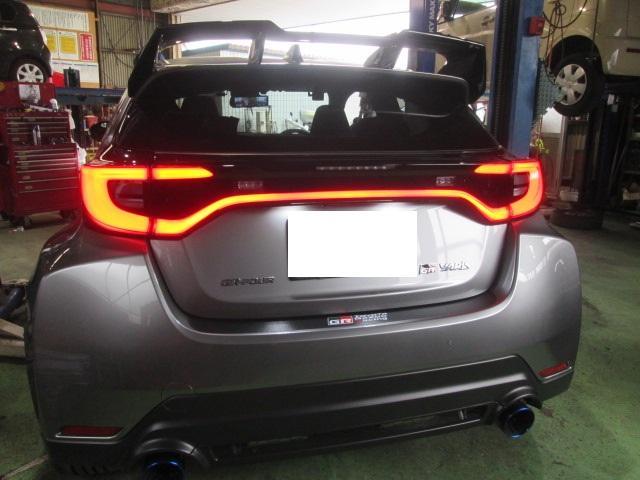 岡崎　豊田　安城　近く　トヨタ　GRヤリス　マフラー交換　パーツ持込取付　スポーツカー　修理　鈑金　塗装