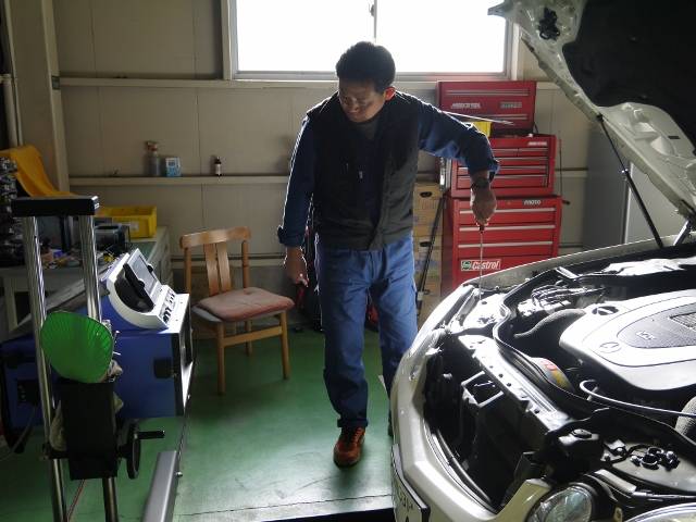 光軸のズレをチェック中