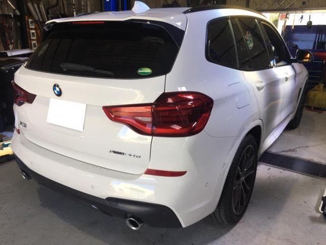 ＢＭＷ　Ｘ３　持込み２０インチランフラット　リアタイヤ２本交換
名古屋市　天白区