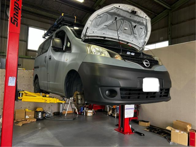 日産　バネット　NV200 車検　オイル交換　ブレーキパッド　ファンベルト　ドラレコ　取り付け　名古屋市中川区　名古屋市熱田区　名古屋市西区