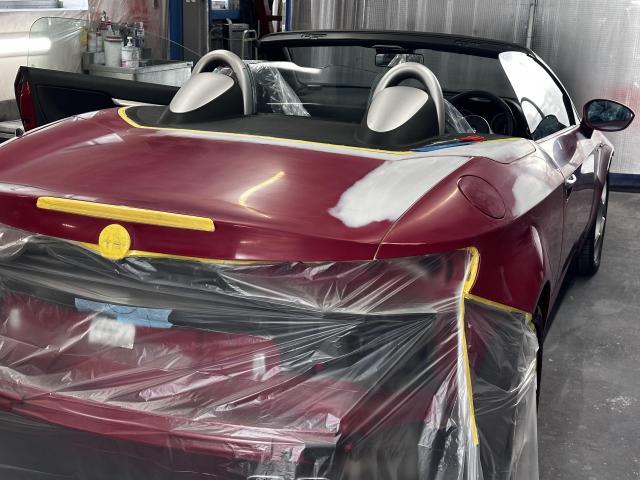 【板金・塗装】アルファロメオ　下地処理・マスキング作業