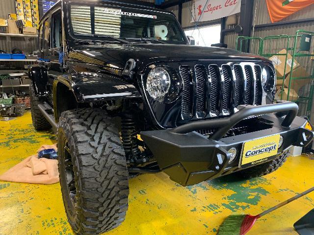 Jeep JL型ラングラー　フローティングナビ施工その2　（フロント・サイド・バックカメラ追加作業）一式