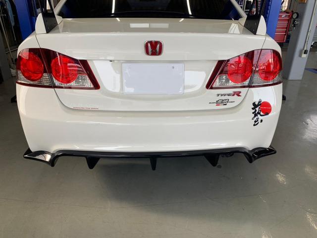 ホンダ シビックタイプR FD2 ジェイズレーシング リヤディフェーザー 持込取付 三重県 ホンダ シビックタイプR FD2 ジェイズレーシング リヤディフェーザー 持込取付 三重県