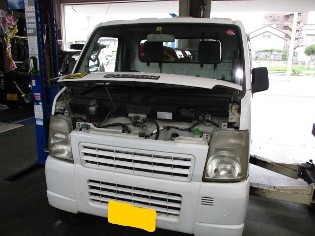 刈谷市　キャリイ　ＤＡ６３Ｔ　サーモスタット・リザーバタンク交換