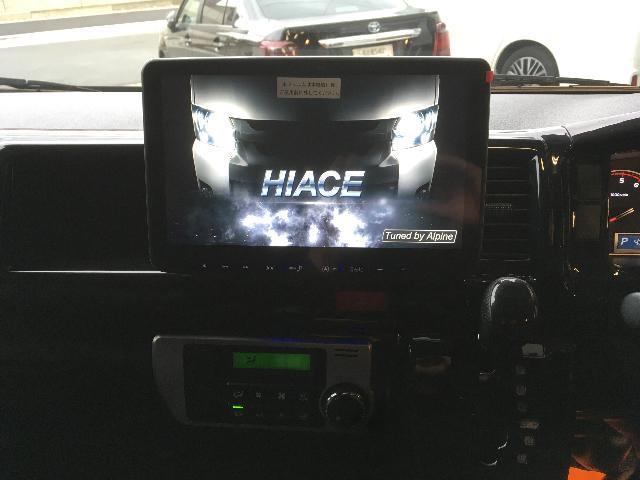 トヨタ ハイエース レジアスエース 4型 ワイド ミドルルーフ アルパイン XF11 ビック11 フローティングナビ 取付 バックカメラ取付 ドラレコ取付 監視システム付 名古屋市中川区