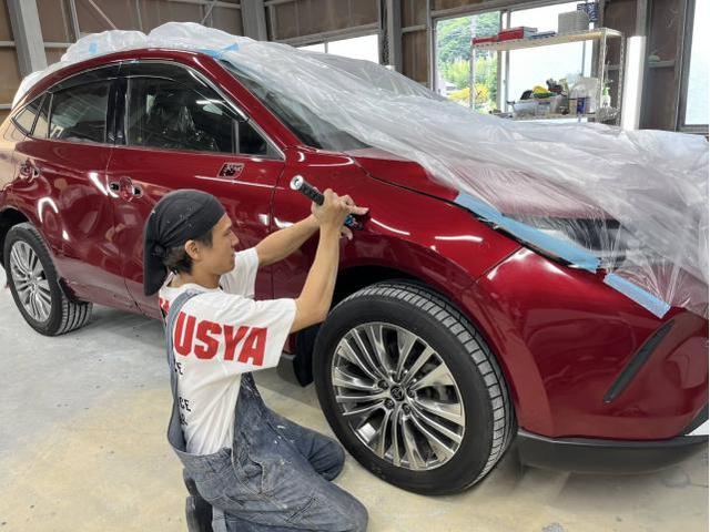 トヨタ　ハリアー　Zレザーパッケージ　６BA-MXUA85　名古屋市緑区鈑金塗装　名古屋市南区ハリアー販売　大府市ハリアー車検　名古屋市瑞穂区中古車販売　整備鈑金作業実績年間5800台超