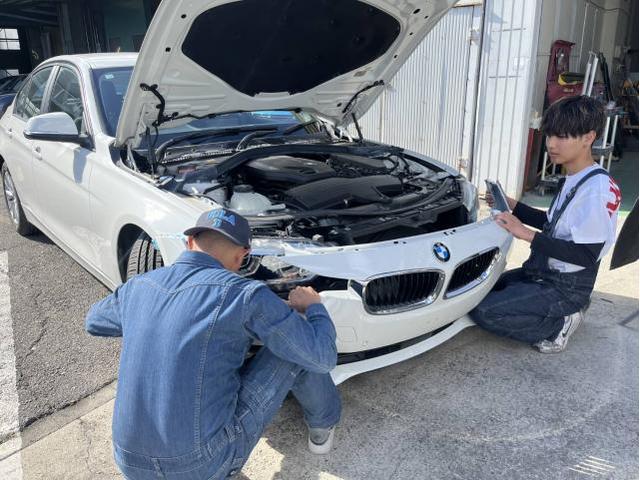 ＢＭＷ　３シリーズ　320d　名古屋市緑区輸入車鈑金修理　大府市土日BMW3凹み修理　東海市土日輸入車鈑金見積もり　名古屋市天白区輸入車修理　名古屋市緑区土日BMW車検　整備鈑金作業実績年間5800台超