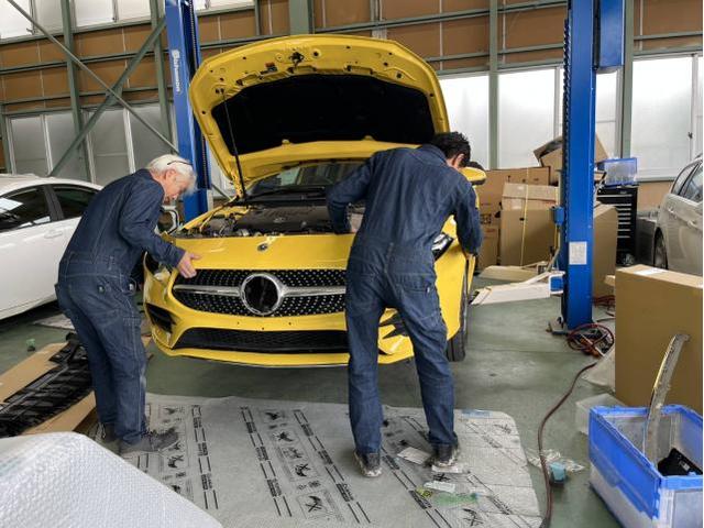 メルセデス・ベンツ　Ａクラス　A200d　フロンドバンパー修理　名古屋市輸入車樹脂溶接修理　大府市ベンツ凹み修理　東海市土日ベンツAクラス鈑金修理　名古屋市土日輸入車修理　名古屋市緑区土日ベンツ車検　整備鈑金作業実績年間5800台超