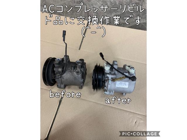Kei 異音修理 ACコンプレッサー ACベルト エアコンガス調整
