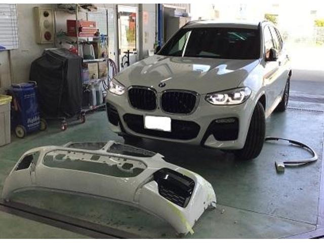 BMW X3　フロント部分鈑金修理