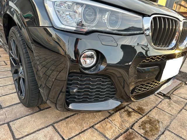 BMW X3 ヘッドライトリペア フロントバンパー傷修理  岐阜市 塗装