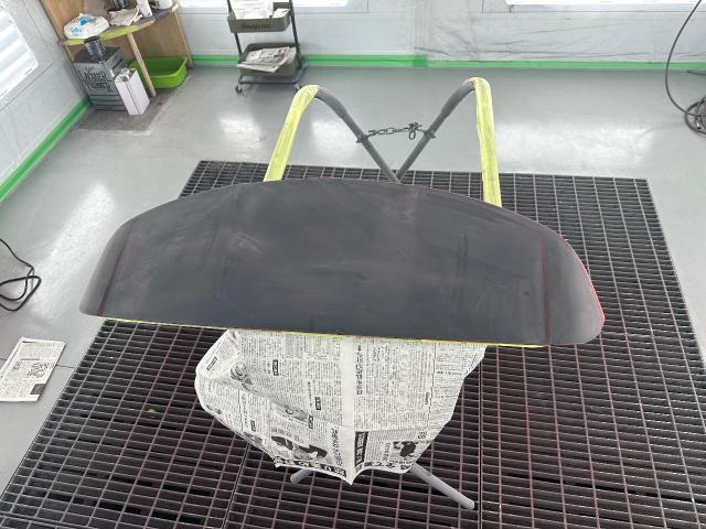 メルセデスベンツ　Ａクラス　リアゲート　スポイラー　クリア剥がれ修理　塗装　A180  岐阜市　輸入車　塗装劣化