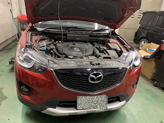 マツダ　ＣＸ－５　ＬＤＡ－ＫＥ２ＡＷ　ヘッドライトスチームコート　ヘッドライトレンズ　磨き