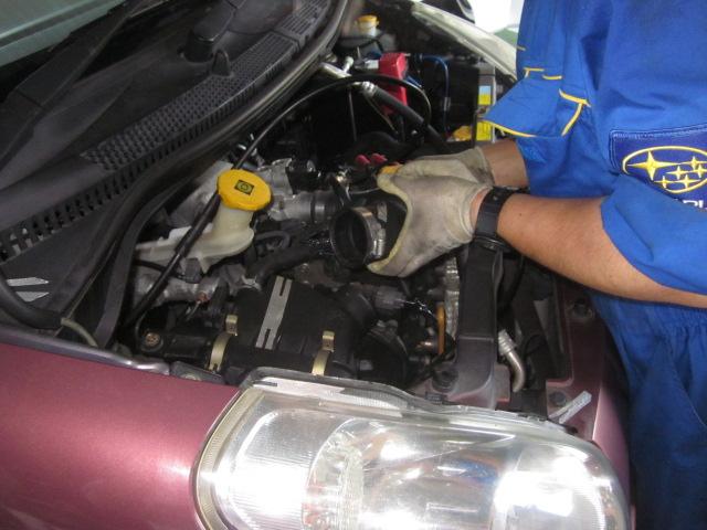スバル　Ｒ２　車検　オイル交換　タイミングベルト交換　ファンベルト交換　群馬県　渋川市
