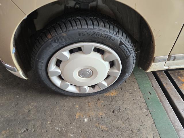 ダイハツ　ムーヴキャンバス　ホイール・タイヤ交換承りました。茨城県つくば市修理認証工場、国産車、外車、アメ車、パーツ持ち込み取り付け(一部取付不可)車検、修理、板金塗装、カスタムのことならお任せください。