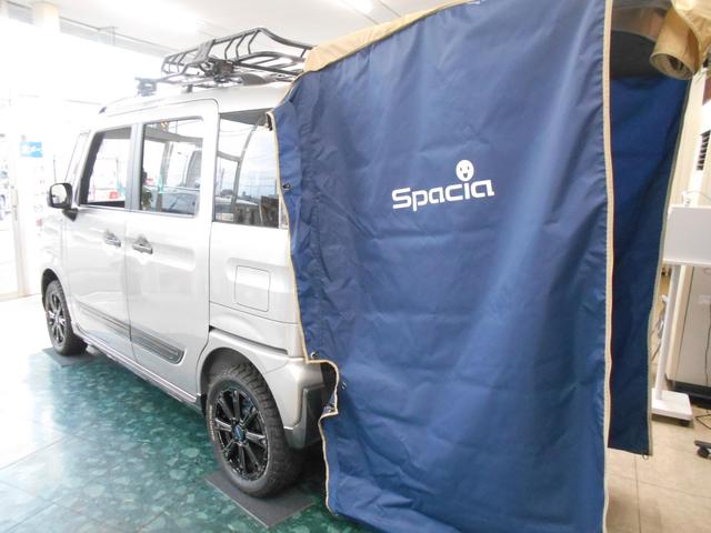 スペーシアギア　リフトアップカスタム　アルミホイールマッドタイヤ　キャリアラック　タープキット　アウトドア専用車両　ケンオウオフロード　茨城県水戸　カスタム車両販売　県央自動車販売水戸