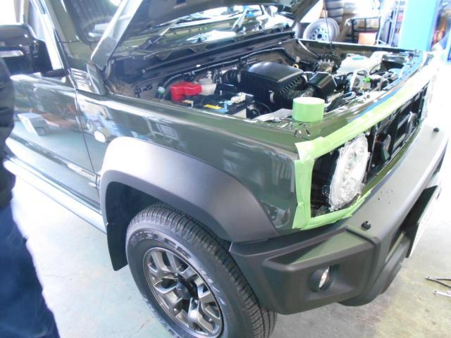 LEDクリアウインカー取付 ホーン取付 JB74Wシエラ ４WDカスタム 自社工場でカスタムします。　