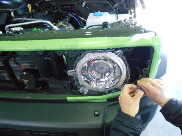 LEDクリアウインカー取付 ホーン取付 JB74Wシエラ ４WDカスタム 自社工場でカスタムします。　