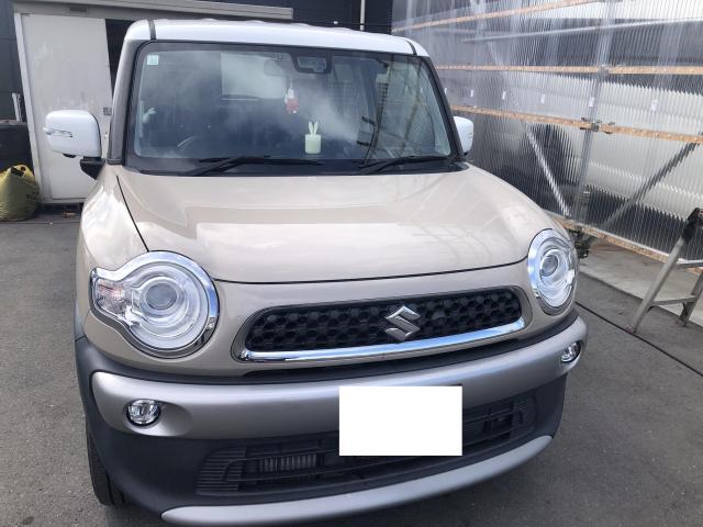 クロスビー　ガラスにひび　放置しておくと寒暖差や衝撃で割れます ガラス交換、範囲を限定したリーズナブル修理も対応可能です