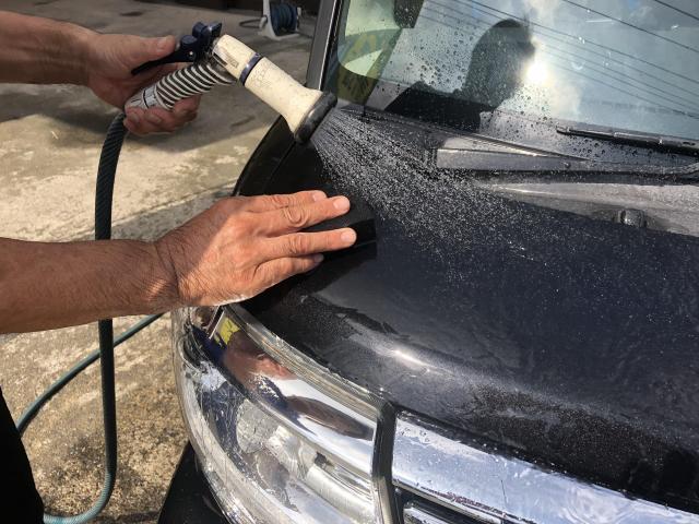 ダイハツ　タントカスタム　ボディーコーティングって高い！？　ボディーの磨きで十分綺麗に！！　安価で磨き・艶出しが出来ます。～【栃木県宇都宮市・下野市「ジャストオート」作業メニュー～