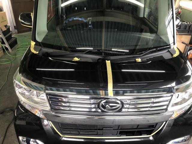 ダイハツ　タントカスタム　ボディーコーティングって高い！？　ボディーの磨きで十分綺麗に！！　安価で磨き・艶出しが出来ます。～【栃木県宇都宮市・下野市「ジャストオート」作業メニュー～