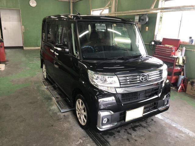 ダイハツ　タントカスタム　ボディーコーティングって高い！？　ボディーの磨きで十分綺麗に！！　安価で磨き・艶出しが出来ます。～【栃木県宇都宮市・下野市「ジャストオート」作業メニュー～