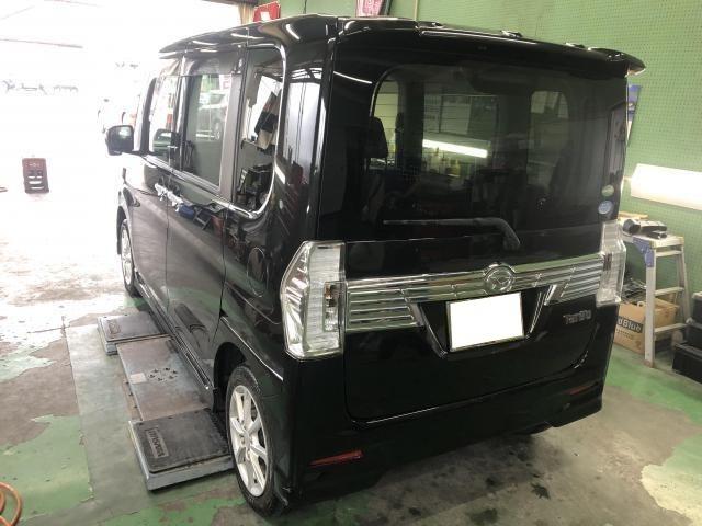 ダイハツ　タントカスタム　ボディーコーティングって高い！？　ボディーの磨きで十分綺麗に！！　安価で磨き・艶出しが出来ます。～【栃木県宇都宮市・下野市「ジャストオート」作業メニュー～