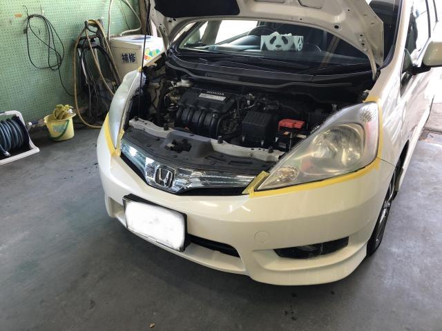 ホンダ　フィットシャトルハイブリッド　GP2・ヘッドライトの曇り取り・コーティング・安価でボディーの磨き・艶出し／コーティングって高い！？安く・磨き・艶出しで十分な仕上がり～【栃木県宇都宮市・下野市「ジャストオート」作業メニュー～