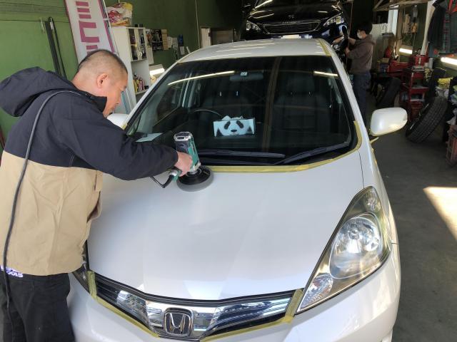 ホンダ　フィットシャトルハイブリッド　GP2・安くバンパーの板金塗装・安価でボディーの磨き・艶出し／コーティングって高い！？安く・磨き・艶出しで十分な仕上がり～【栃木県宇都宮市・下野市「ジャストオート」作業メニュー～
