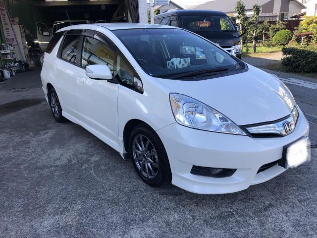 ホンダ　フィットシャトルハイブリッド　GP2・安くバンパーの板金塗装・安価でボディーの磨き・艶出し／コーティングって高い！？安く・磨き・艶出しで十分な仕上がり～【栃木県宇都宮市・下野市「ジャストオート」作業メニュー～