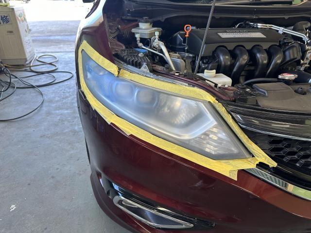 ホンダ　ジェイドHV　ハイブリッドX　FR4／ヘッドライトを新車のように／ヘッドライトの曇り取り／ヘッドライトの磨き／コーティングって高い！？安く・磨き・艶出しで十分な仕上がり～【栃木県宇都宮市・下野市「ジャストオート」作業メニュー～