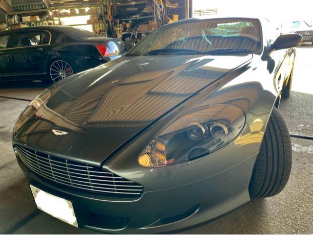 ASTON MARTIN アストンマーチン DB9 車検 整備 修理 見積もり作業。お客様とご相談の上 整備となります。   栃木県 小山市 カワマタ商会グループ(株)Kレボリューション