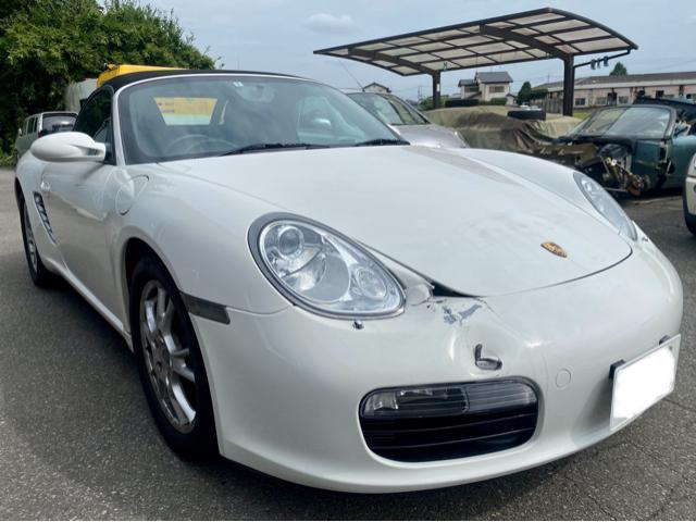 PORSCHE Boxster ポルシェ ボクスター F・中古バンパー交換 フェンダー・ボンネット板金塗装。茨城県つくば市M様 ご依頼ありがとうございます。ポルシェ車検整備修理板金塗装・販売買取。     栃木県小山市Kレボリューション
