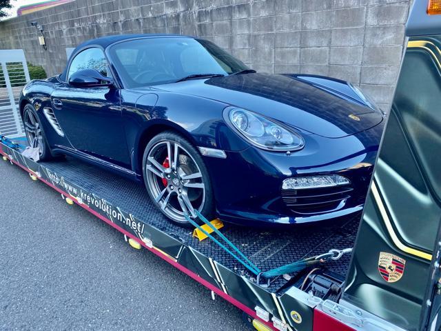 PORSCHE Boxster S ポルシェ ポクスターS 中古車 大阪小山ローダー引取作業 修理車両・不動車もローダー作業致します。ポルシェ車検整備修理板金塗装・販売買取 栃木県小山市カワマタ商会グループ(株)Kレボリューション