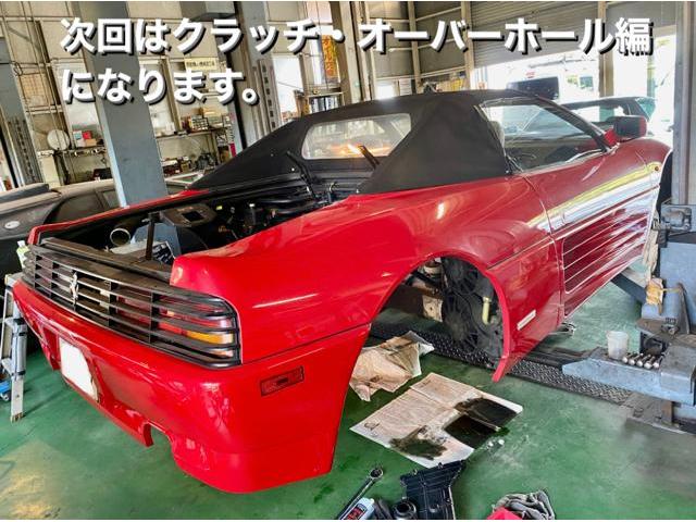 Ferrari フェラーリ348スパイダー 長年エンジンを掛けてないのでタイミングベルトだけを交換してほしい…タイベル交換 エンジン・ヘッド廻りオイル漏れ修理。埼玉県深谷市M様 ご依頼。フェラーリ車検整備修理板金塗装・販売買取 栃木県Kレボ