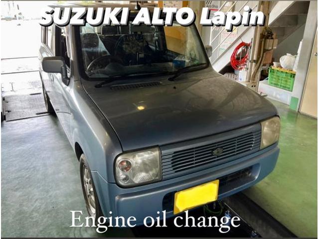 SUZUKI スズキ アルト ラパン エンジンオイル交換作業 工賃はサービスとなります。茨城県結城市W様 ご依頼ありがとうござます。スズキ車検整備修理板金塗装テスター診断販売買取 栃木県小山市カワマタ商会グループ(株)Kレボリューション