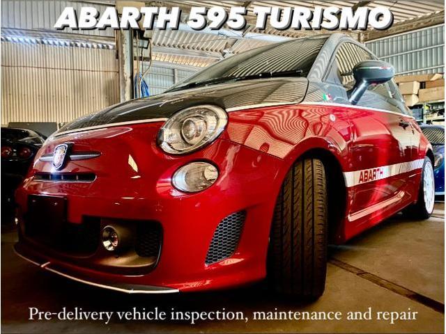 ABARTH アバルト595 中古車納車前車検整備 エンジンオイル＆フィルター交換作業。栃木県塩谷町T様 ご成約ありがとうございます。アバルト車検整備修理レストア板金塗装テスター診断販売買取 カワマタ商会グループ(株)Kレボリューション