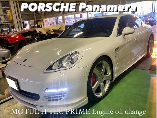 PORSCHE ポルシェ パナメーラ MOTULエンジンオイル・ドレンパッキン交換作業。栃木県小山市S様 ご依頼ありがとうございます。ポルシェ車検整備修理レストア板金塗装テスター診断販売買取 カワマタ商会グループ(株)Kレボリューション