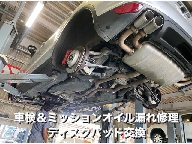 PORSCHE ポルシェ カイエンターボ 車検＆ミッションオイル漏れ・ブレーキディスクパッド交換。茨城県古河市B様 ご依頼ありがとうございます。ポルシェ車検整備修理レストア板金塗装故障テスター診断販売買取 栃木県(株)Kレボリューション