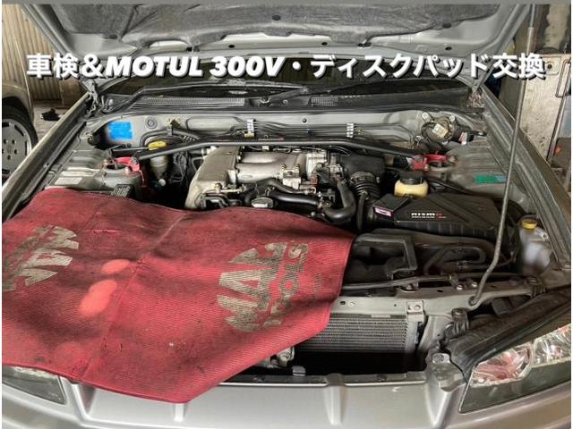 NISSAN ニッサンスカイラインGT 車検＆ブレーキディスクパッド交換。茨城県結城市O様ご依頼ありがとうございます。日産車検整備修理板金塗装故障テスター診断販売買取 栃木県小山市カワマタ商会グループ(株)Kレボリューション